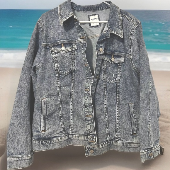 Sonoma Women’s Jean Jacket - Stone washed size 2X - Picture 7 of 8